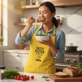Avental Funny Yellow Apron - Taste Tester in Training