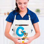Avental G É Para Violão<br><div class="desc">Uma letra maiúscula azul G com um violão, portanto g é para guitarra. Um design educacional. Esta design parece realmente eficaz nestes Apron</div>