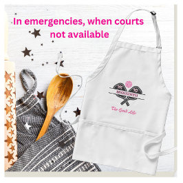 Avental Gal de Pickleball Paddles Nome Personalizado Monog