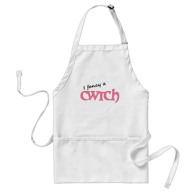 Avental Galês Divertido - Apron, Red Check Gingham (Frente)