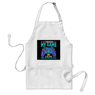 Avental Gamer Shirt Boys Men Crianças Pausaram Meu Jogo Pa