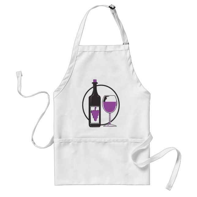 Avental Garrafa de vinho tinto e vidro (Frente)
