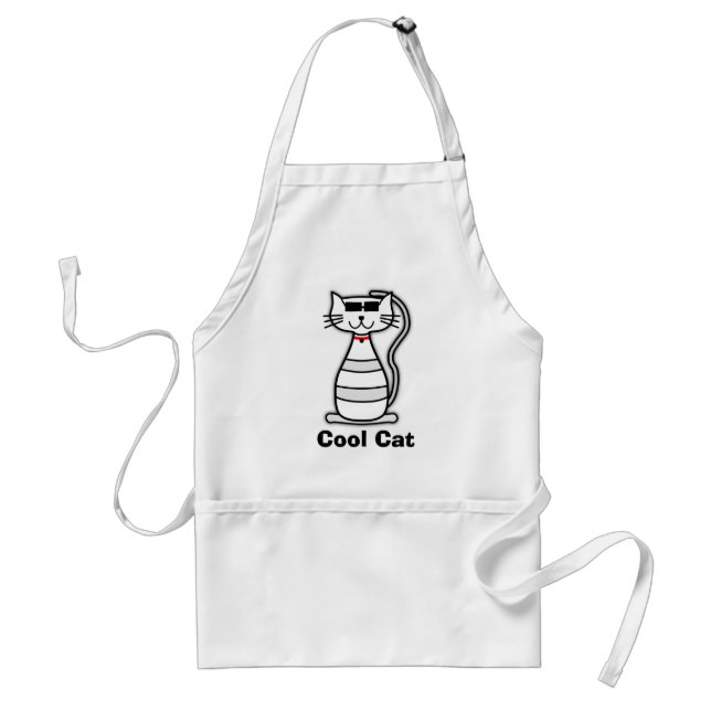 Avental Gato de desenho bonitinho legal e gato com óculos  (Frente)