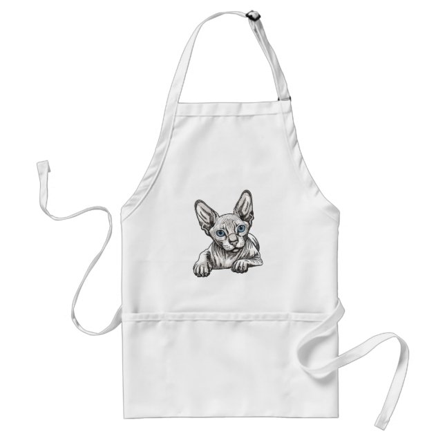 Avental Gato Sphynx sem pelos  (Frente)