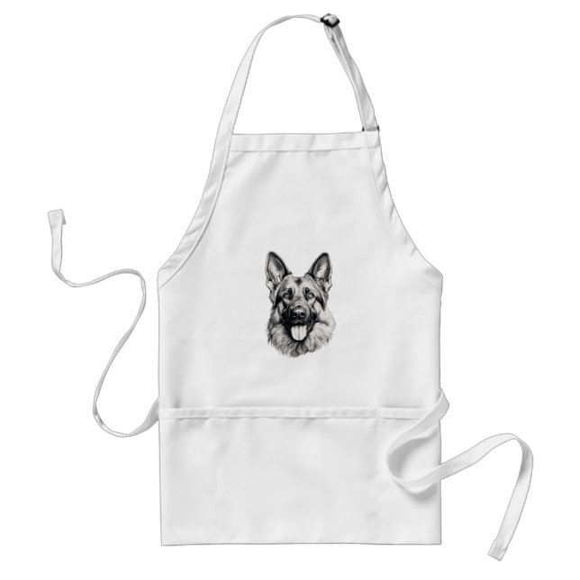 Avental German Shepherd Drawing Portrait Apron | Dog Lover (Frente)