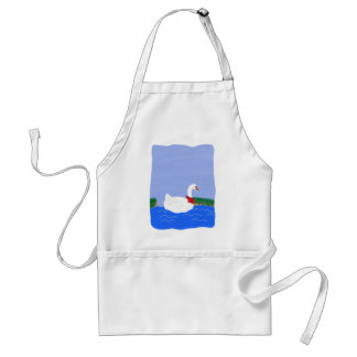 Avental Goose White em Lake Cartoon Art