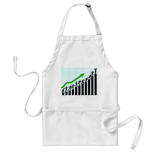 Avental Gráfico de Barras de Progresso de Sucesso de Cresc (Frente)