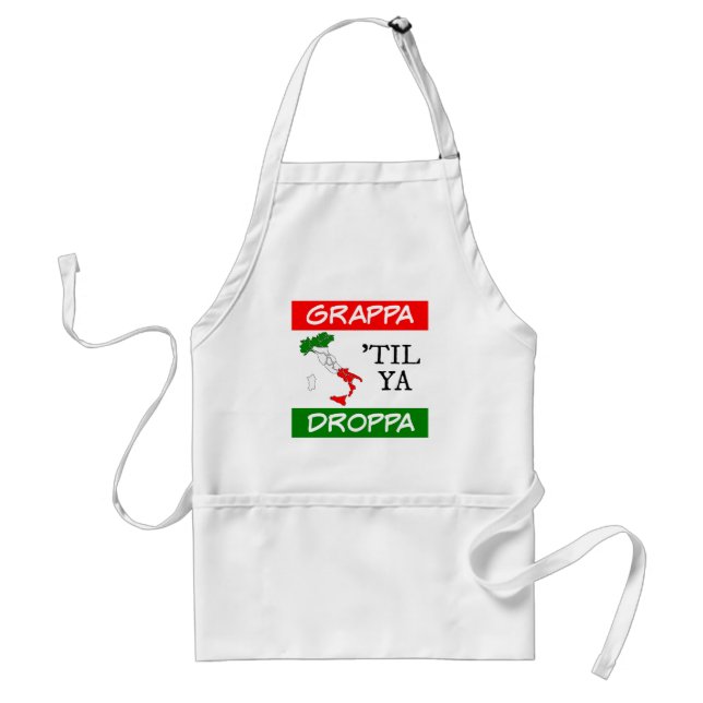 Avental Grappa Til Ya Droppa Bandeira Itália Mapa (Frente)