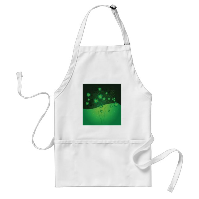 Avental Green Shamrock Clover St Patrick’s Day Luck (Frente)
