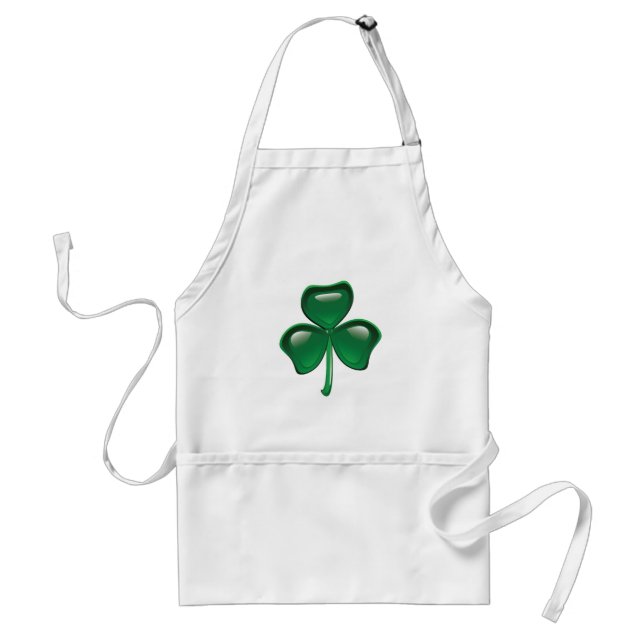 Avental Green Shamrock Three-Leaf Clover (Frente)