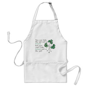 Avental Green Shamrocks Irish Girl Cotação Sturdy Apron
