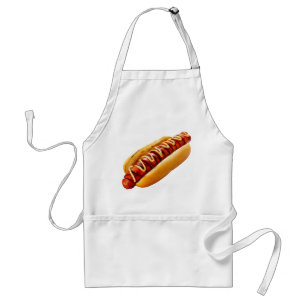 Avental Grelha de carne em fatias da mostarda Hotdog do Sl