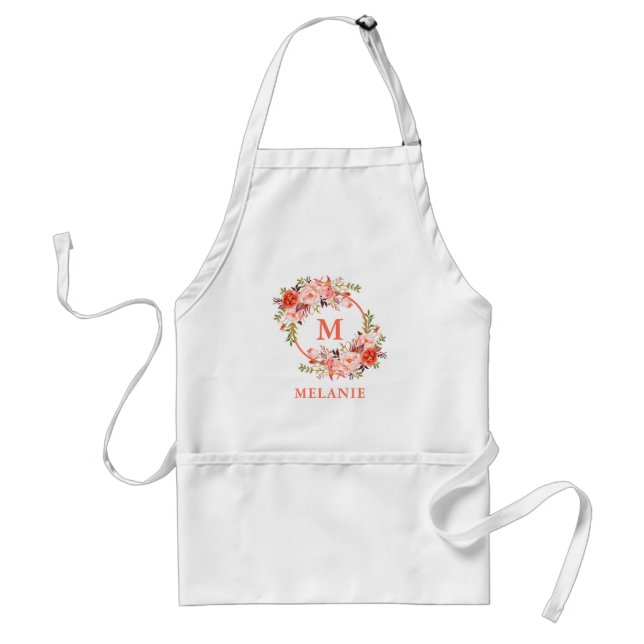 Avental Hair Stylist e Makeup Artist Coral Floral Apron (Frente)