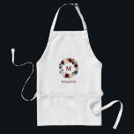 Avental Hair Stylist e Makeup Artist Floral Burgundy<br><div class="desc">Hair Stylist and Makeup Artist - Watercolor Burgundy Marsala Blue Red Floral Monograma e Nome Apron</div>