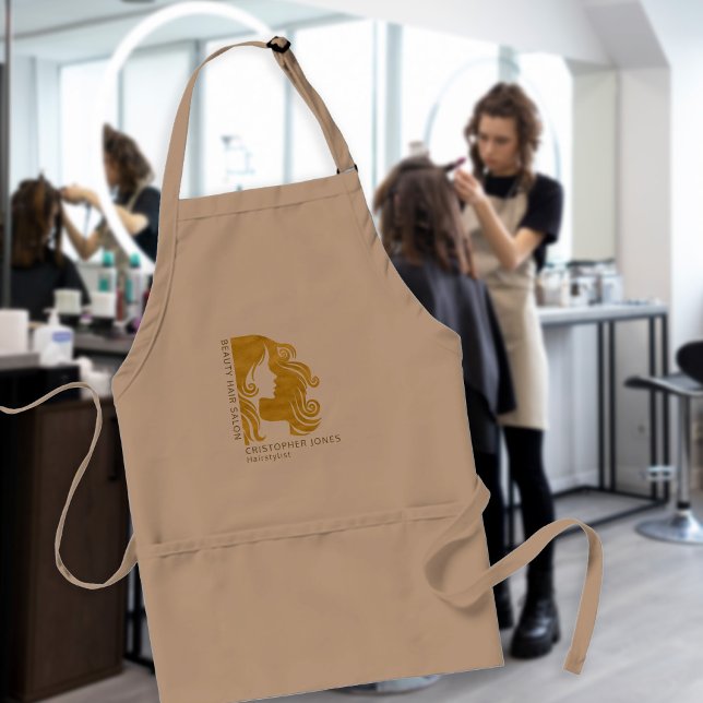 Avental Hairstylist name hair salon logotipo elegante luxo (Criador carregado)