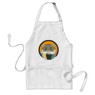 Avental Hamster de desenho animado bonito com um cachecol 
