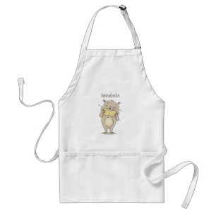 Avental Hamster sorridente e bonito com desenho animado de