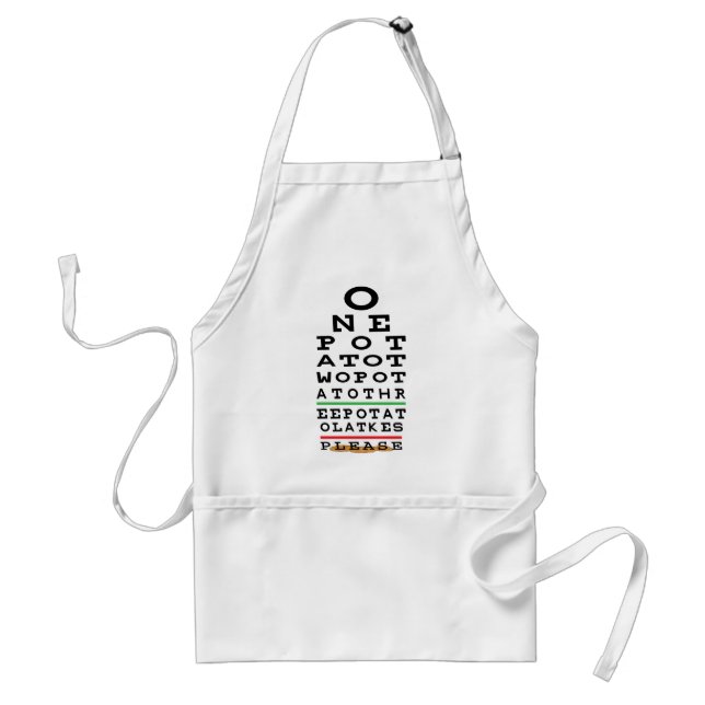 Avental Hanukkah Apron Um Batata, Duas Batatas, Carta Dos  (Frente)