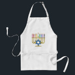 Avental Hanukkah Rainbow Candles Dourados Menorah<br><div class="desc">Você está vendo The Lee Hiller Designs Collection of Home and Office Decor,  Roupa,  Gifts and Coleções. As Designs incluem Lee Hiller Photoographic e Mixed Media Digital Art Collection. Você pode ver sua fotografia da Nature em http://HikeOurPlanet.com/ e seguir seu blog de caminhada no Hot Primavera National Park.</div>