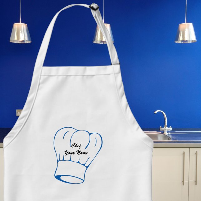 Avental Hat Mens do Chef Azul Escuro Elegante (Cook in style and with a sense of humor with our fun customizable apron. )