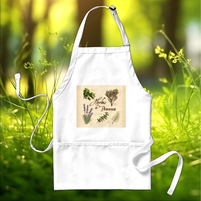 Avental Herbes de Provence (Herbes de Provence Apron. Cook with Rosemary, Thyme, Oregano, Lavender and Fennel.)