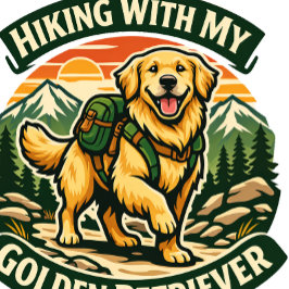 Avental Hiking With My Golden Retriever Apron