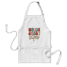 Avental Holly Jolly Vibes Retro Groovy Feriados de Natal