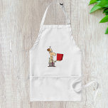 Avental Homem Olhando Para Uma Caixa<br><div class="desc">Um homem olhando curioso para uma caixa vermelha. Esta design parece realmente eficaz nestes Apron</div>