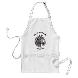 Avental Horse Lover Vintage Desenho Animal com Ferradura