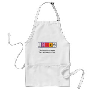 Avental Hotdog periodic table food apron 1