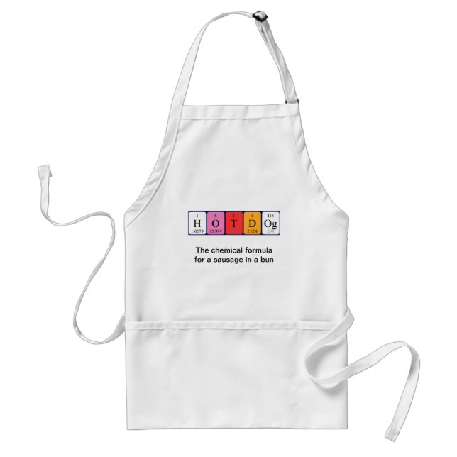 Avental Hotdog periodic table food apron 1 (Frente)
