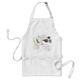 Avental Hummingbird Flores Francesas Ephemera Fish Apron