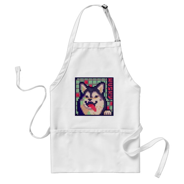 Avental Husky Pixelart, Pixel Art (Frente)