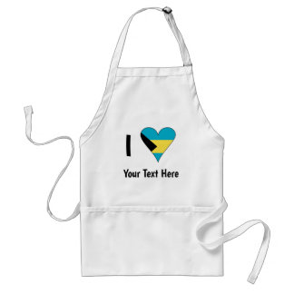 Avental I (Bahamian Flag Heart Love) Seu Texto