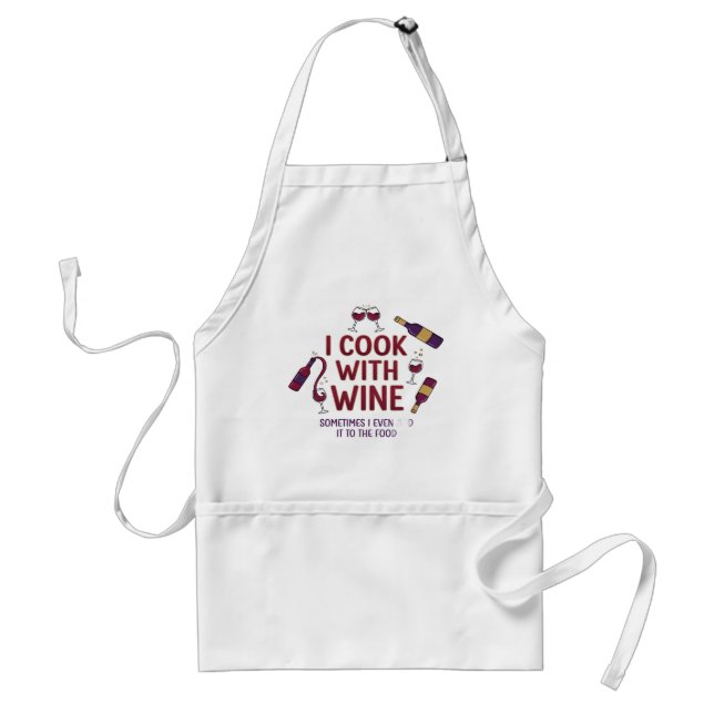 Avental I Cook With Wine Funny Cooking Apron (Frente)