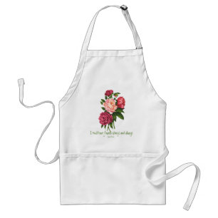 Avental I must have Flowers Claude Monet Quote Peony Art