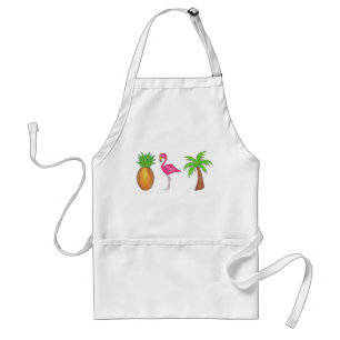 Avental Ilha Tropical Flamingo Palm Tree Pineapple Beach