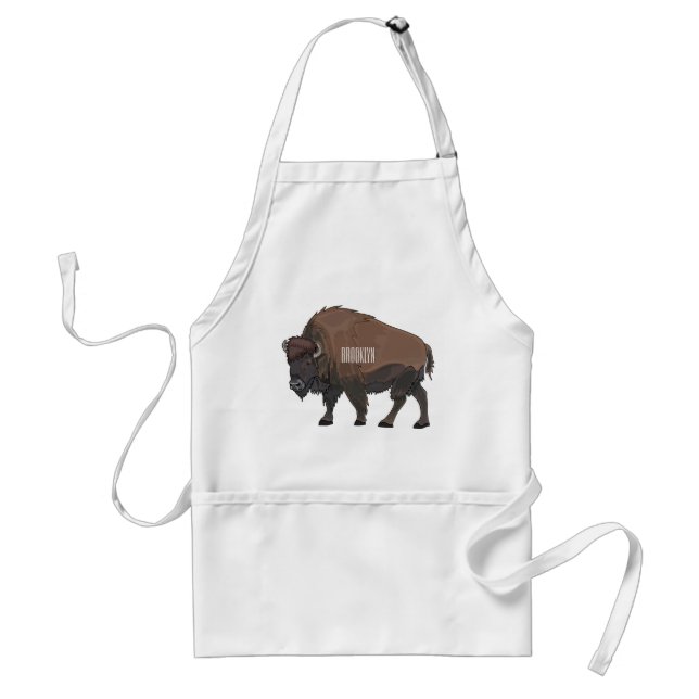 Avental Ilustração de desenho animado Bison (Frente)
