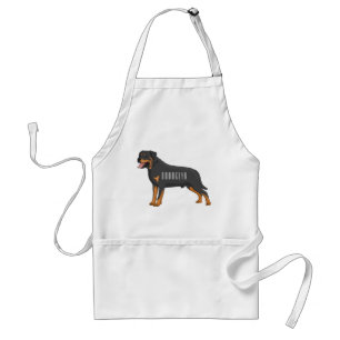 Avental Ilustração de desenho animado de cão rottweiler