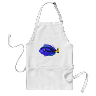 Avental Ilustração de desenho animado de peixe marrom azul