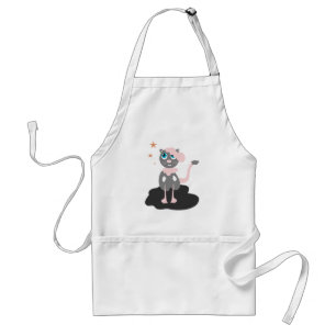 Avental Ilustração de Gato Infantil Fofa Kitty Cartoon