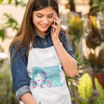 Avental Ilustração de Mulher Artística<br><div class="desc">Uma ilustração artística de uma mulher com listras cor-de-rosa no cabelo. Esta design parece realmente eficaz nestes Apron</div>