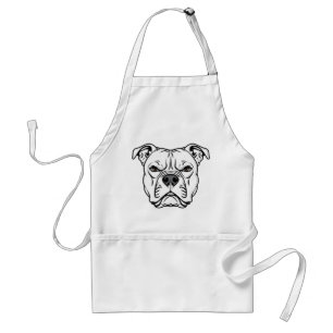 Avental Ilustração do Rosto Bulldog Negrito