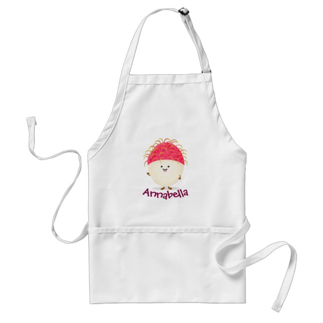 Avental Imagem de desenho animado, rosa-claro e feliz (Frente)