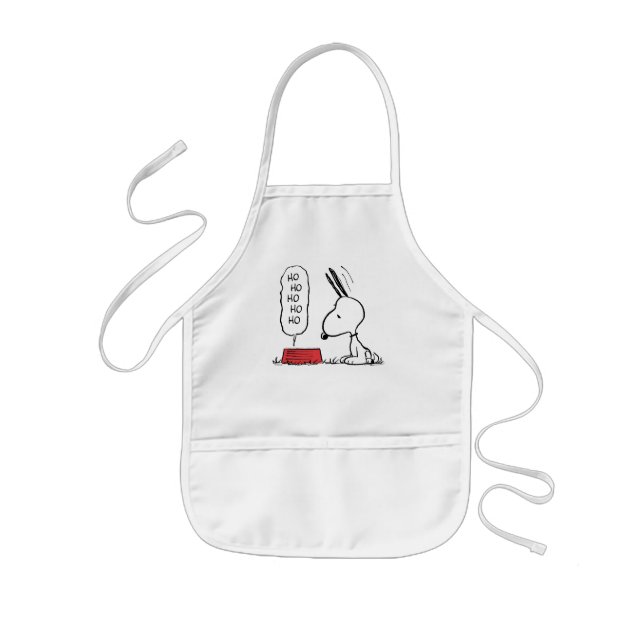 Avental Infantil Amendoins | Snoopy Ho Ho Comida Dish (Frente)