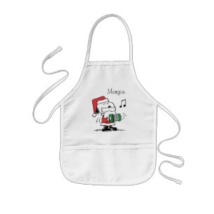 Avental Infantil Amendoins Snoopy Santa Claus Accordian