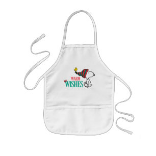 Avental Infantil Amendoins Snoopy & Woodstock Warm Wish
