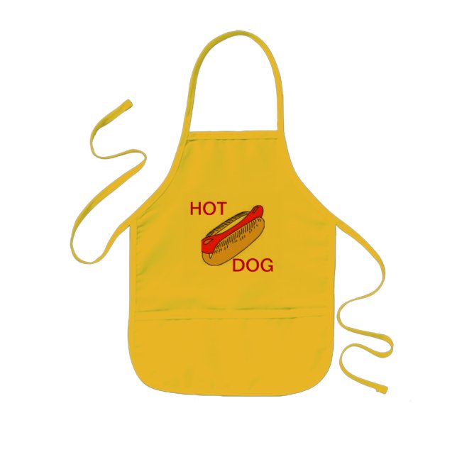 AVENTAL INFANTIL APRON CHEFS APRON PARA AMARELO DE CÃO QUENTE (Frente)