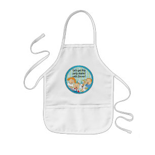Avental Infantil Apron Children Zeevie e Amigos para Hanukkah Blu