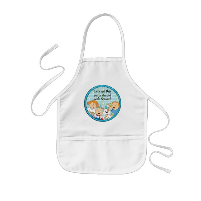 Avental Infantil Apron Children Zeevie e Amigos para Hanukkah Blu (Frente)